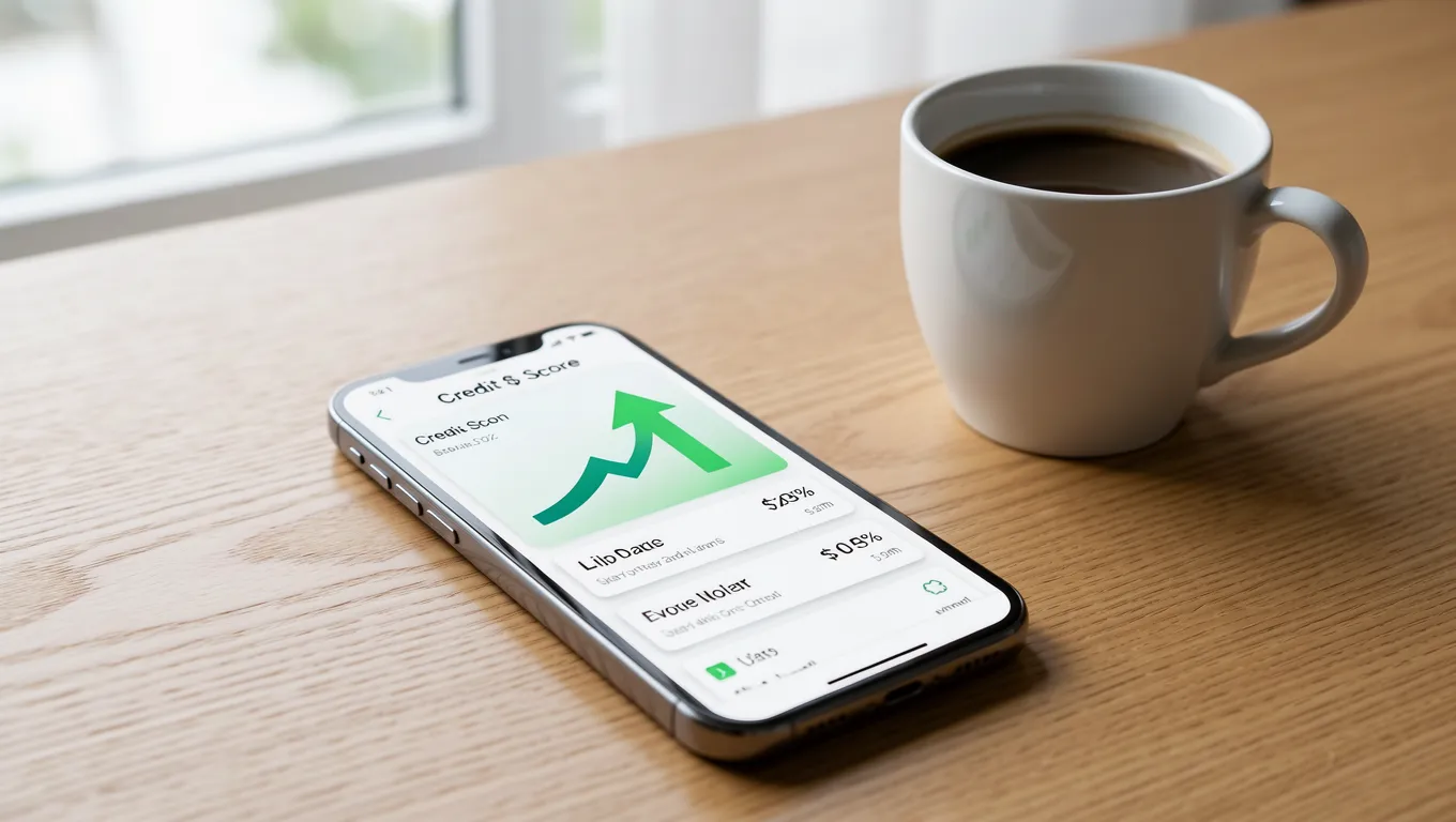 Close up of a rising credit score on a mobile device for bad credit loans fast approval