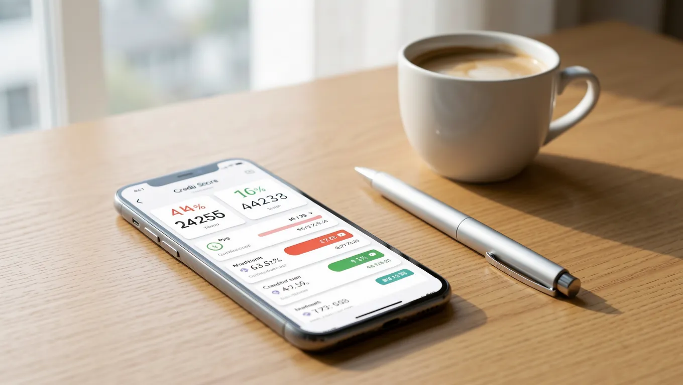Viewing a digital credit score dashboard for bad credit loans.