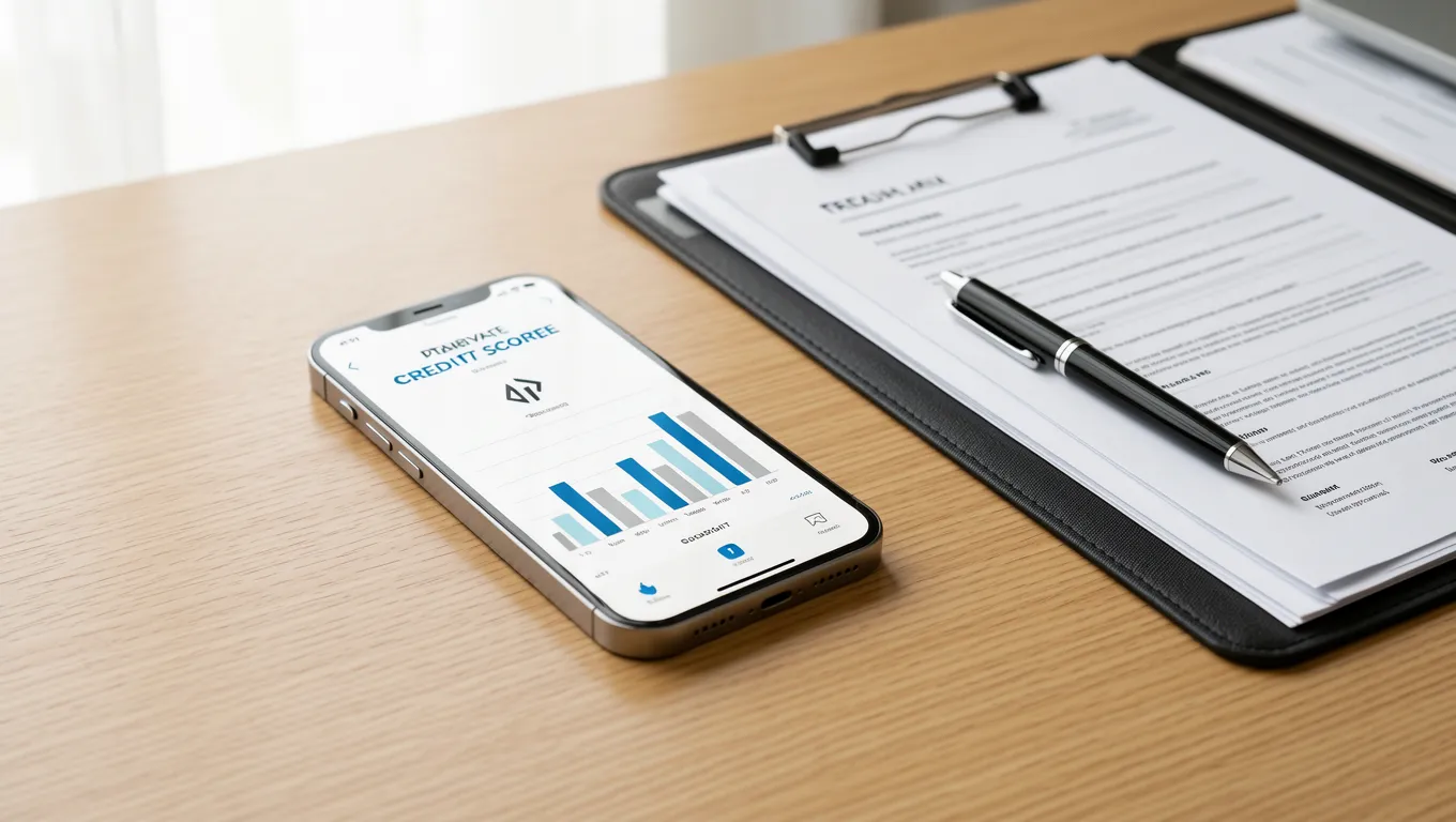 Smartphone showing credit score growth for bad credit personal loans online