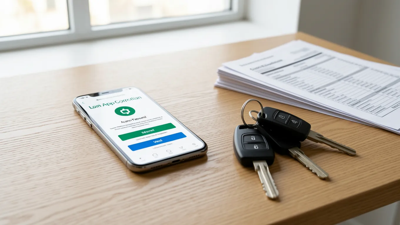 Smartphone showing fast loan approval near urgent household bills