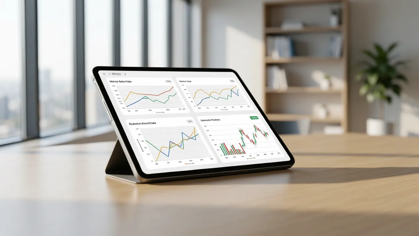 Digital dashboard showing personal loan rates comparison data for 2026