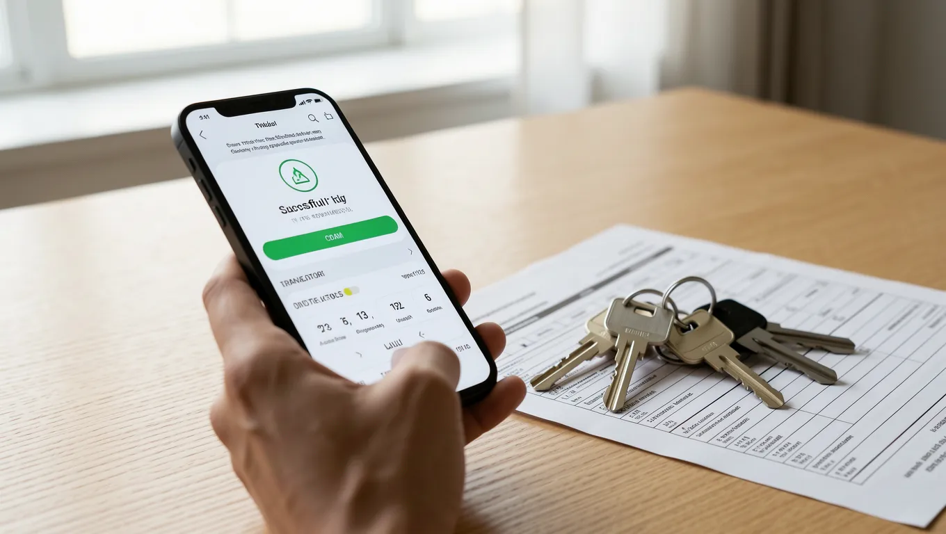 Someone using a mobile phone to manage a personal loan for $500