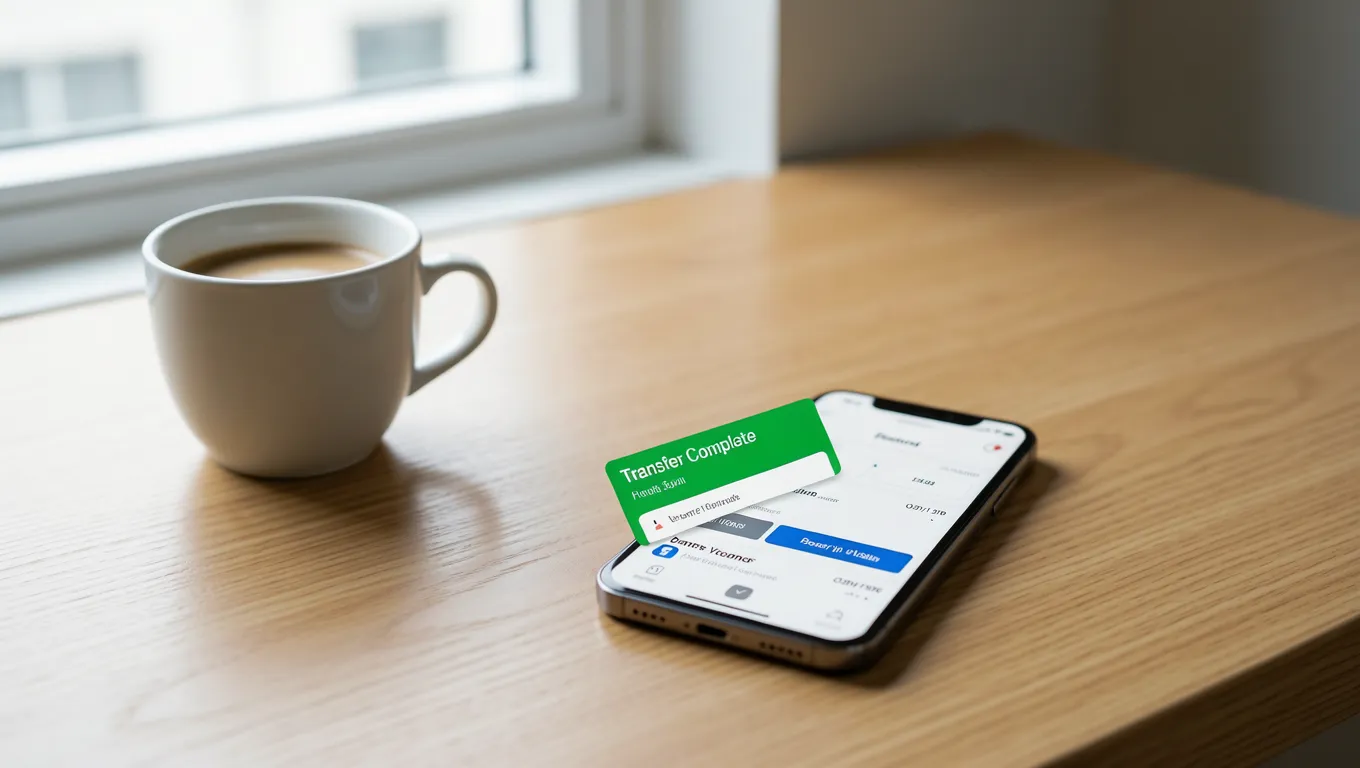 Smartphone showing successful fast personal loan transfer in 2026
