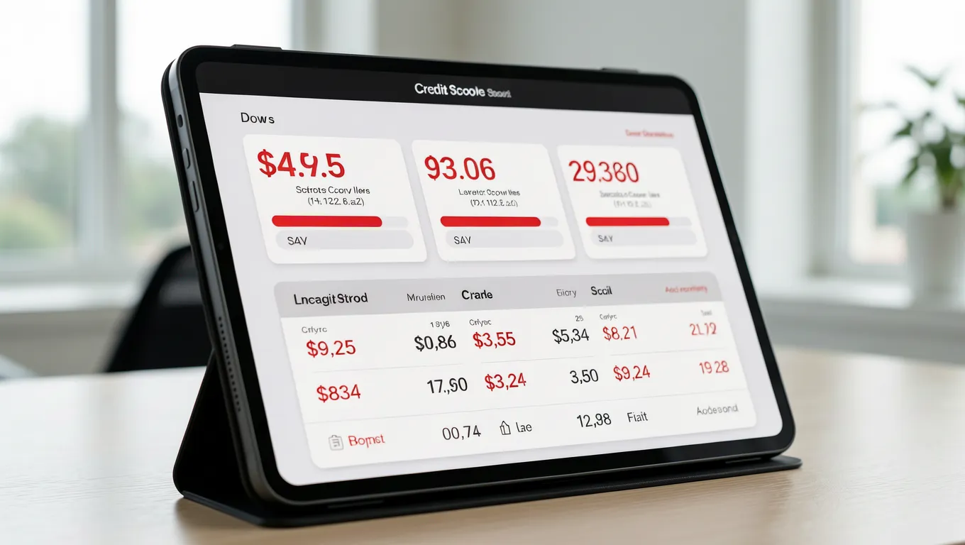 A digital display showing a low credit score for unsecured loans for bad credit applicants.
